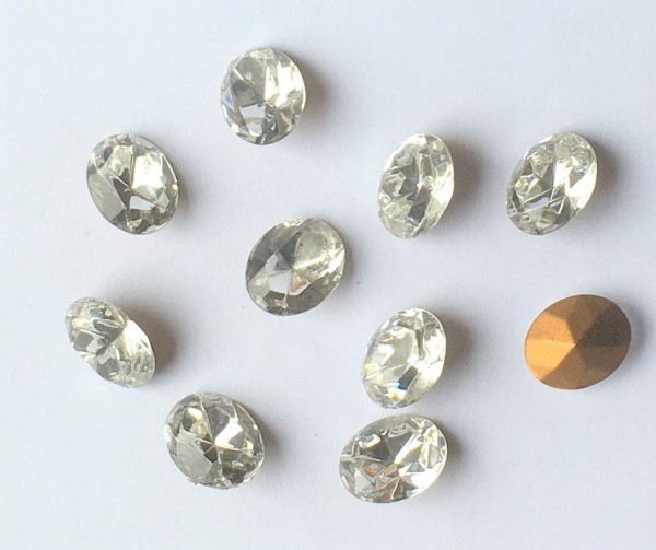Kristallsteine ovale "Diamantform" 10 Stück