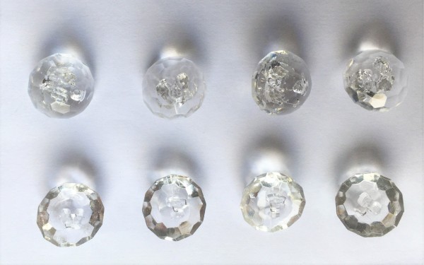 Knöpfe transparent "Diamant" verdeckt 8 Stück