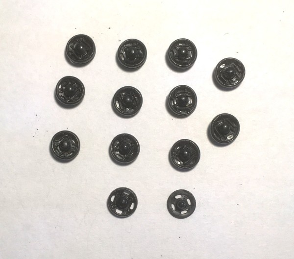 Druckknöpfe schwarz Ø 10 mm 12 Stück
