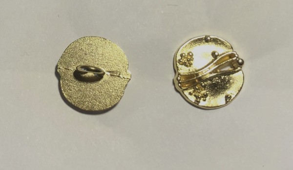 Metallknopf mit Ziermuster goldfarben Ø 15mm